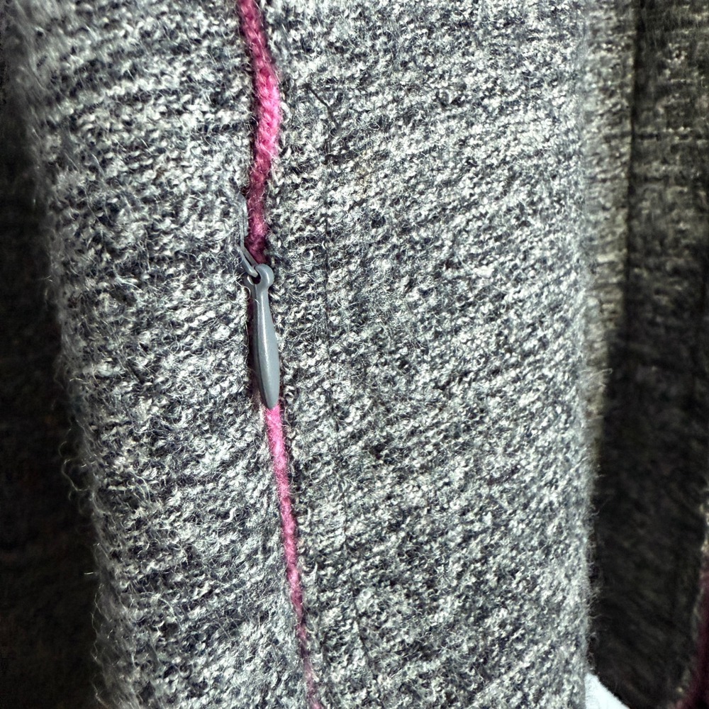 Frauenschuh 100% wool Zip Jacket outdoors Warm Up Pink Trim‎ Gray sz XS - Picture 7 of 10